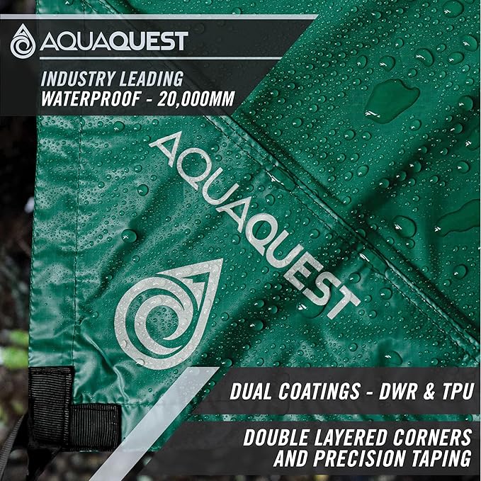 AquaQuest Defender Camping Tarp - Heavy Duty Tent Shelter or Rain Fly - Waterproof Camping Essentials for Hiking, Bushcraft & Hammock