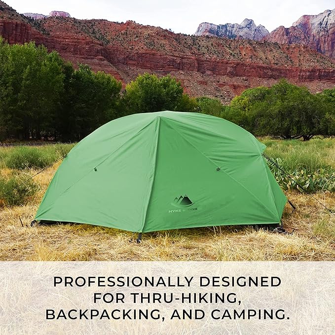Hyke & Byke Zion Hiking & Backpacking Tent - 3 Season Ultralight, Waterproof Tent for Camping w/Rain Fly and Footprint - 1 Person - Orange