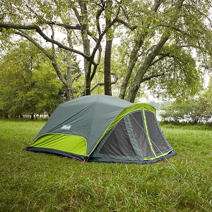Coleman Skydome Camping Tent with Screened Porch & 5-Minute Setup, Weatherproof 4/6/8 Person Tent with Rainfly & Carry Bag, Made of PFAS-Free Materials