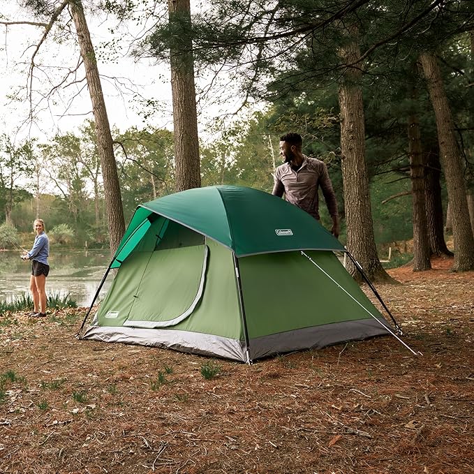 Coleman Sundome 4-Person Tent with Rainfly, Weatherproof Tent Sets Up in 10 Mins