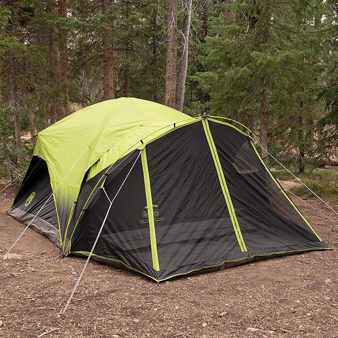 Coleman Carlsbad Dark Room Tent with Screened Porch 4/6 Person Tent Blocks 90% of Sunlight to Keep Inside Cool Weatherproof with Easy Setup Made of PFAS-Free Materials