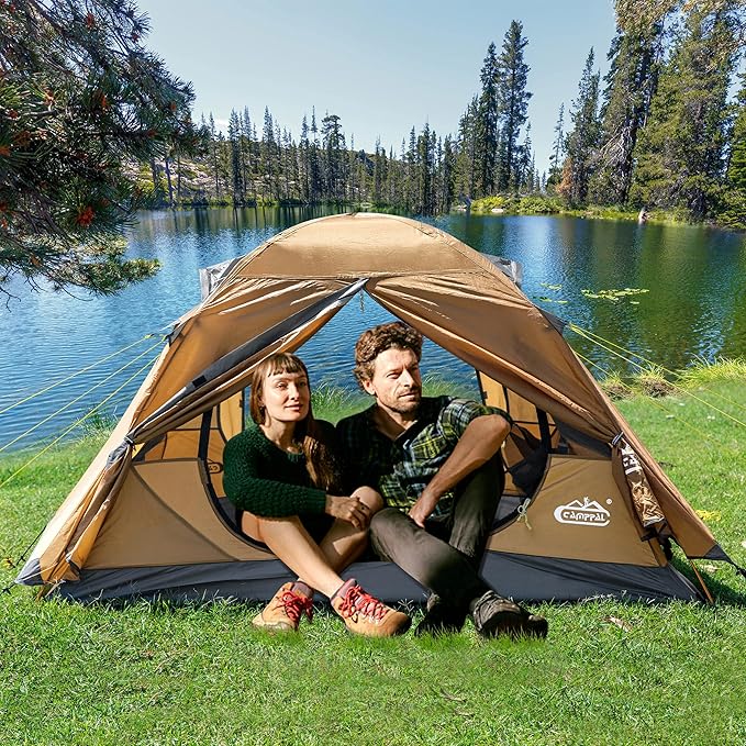 2-3 Person Tent - Waterproof Windproof 4 Season Tent for Backpacking, Hiking, Hunting, Motorcycling & Biking