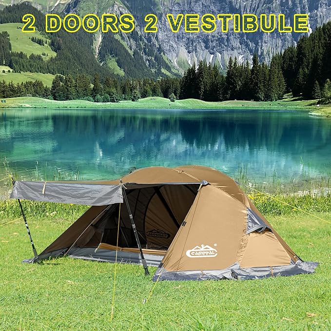 1 Person Backpacking Tent, Waterproof 4 Season Tent, Lightweight Cold Weather Tent Easy Setup for Winter Hiking, Camping, Hunting