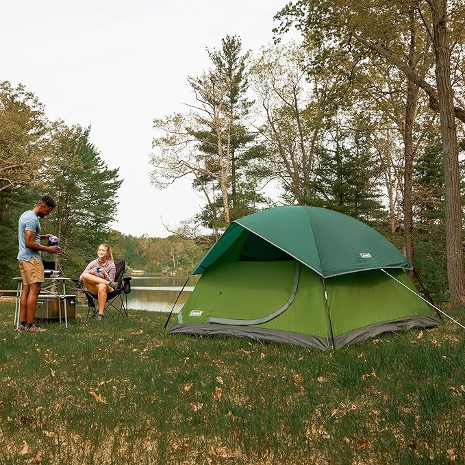 Coleman Sundome 4-Person Tent with Rainfly, Weatherproof Tent Sets Up in 10 Mins