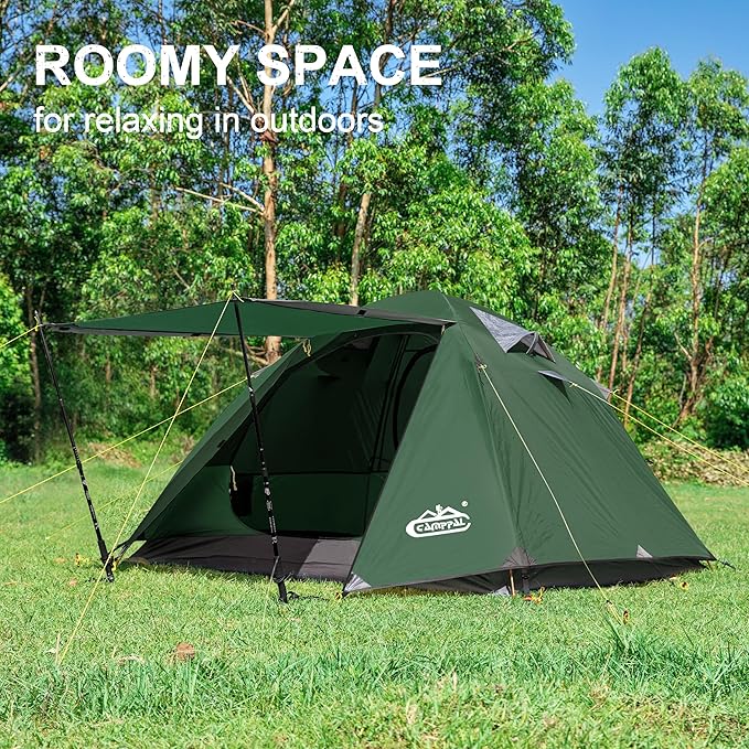 2-3 Person Tent - Waterproof Windproof 4 Season Tent for Backpacking, Hiking, Hunting, Motorcycling & Biking