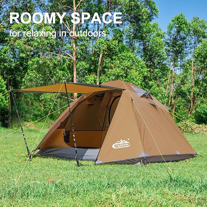 2-3 Person Tent - Waterproof Windproof 4 Season Tent for Backpacking, Hiking, Hunting, Motorcycling & Biking