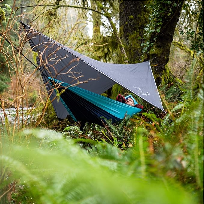 Wise Owl Outfitters Hammock Tarp, Hammock Tent - Rain Tarp for Camping Hammock - Camping Gear Must Haves w/Easy Set Up Including Tent Stakes and Carry Bag
