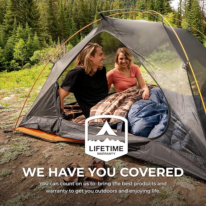 Teton Mammoth Queen Size Double Sleeping Bag- A Warm Bag The Whole Family can Enjoy – Great for Camping, Hunting and Base Camp. Compression Sack Included