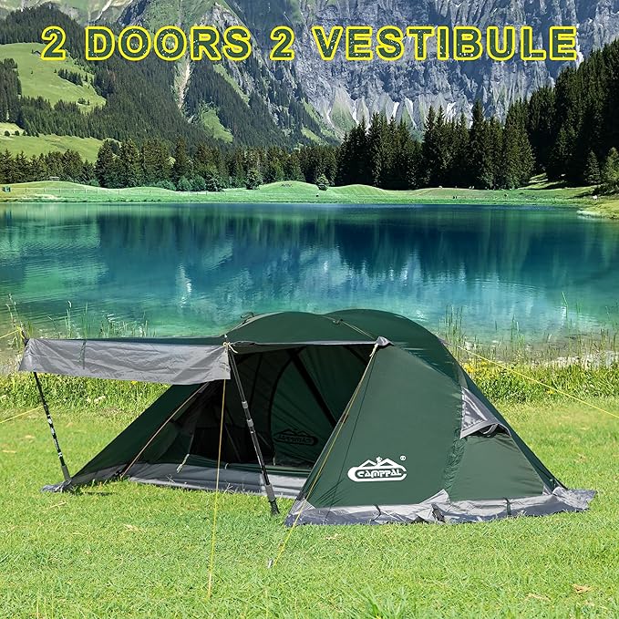 1 Person Backpacking Tent, Waterproof 4 Season Tent, Lightweight Cold Weather Tent Easy Setup for Winter Hiking, Camping, Hunting